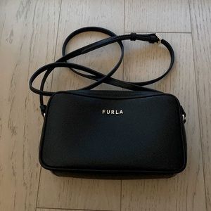 Furla leather crossbody bag, black